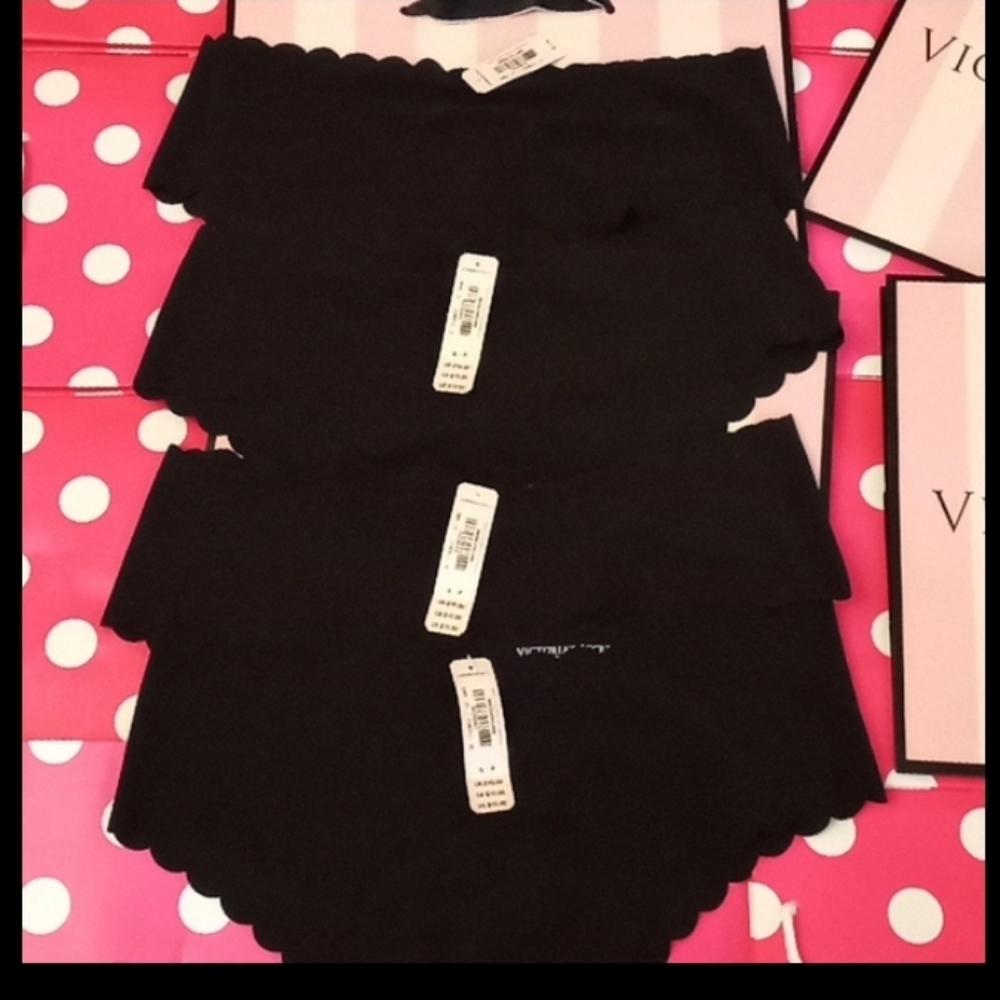 Victoria's Secret, black, cheeky, Small or xSmall. 4 panties